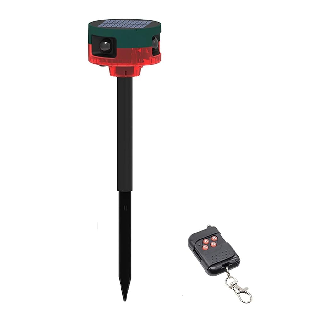 Jnchdghwa As Shown Solar Outdoor Motion Sensor Alarms, 130Db Noise, 13 Sounds & 360° Motion Detector Alarms Support Recording