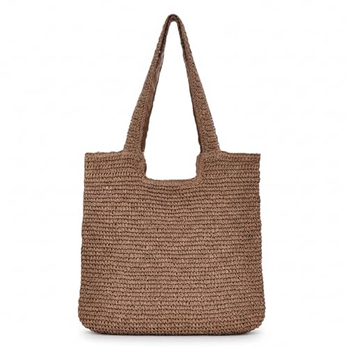 Grand sac tissé en paille avec fermeture pour sécuriser vos effets d'été