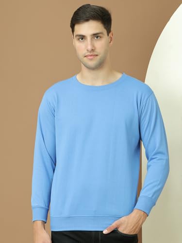 Image of Mack Jonney Fleece Regular Fit Solid Round Neck Sweatshirt for Men-MACK639877