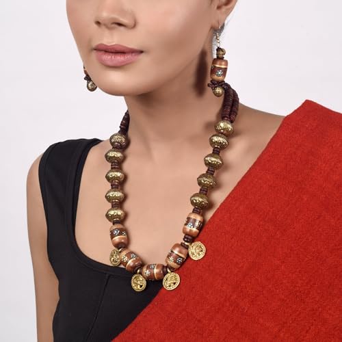 Image of AAKRITI ART CREATIONS Handcrafted Women's Jewelry Set - Elegant Ethnic Necklace and Earrings, Statement Fashion Accessories for Parties & Festivals