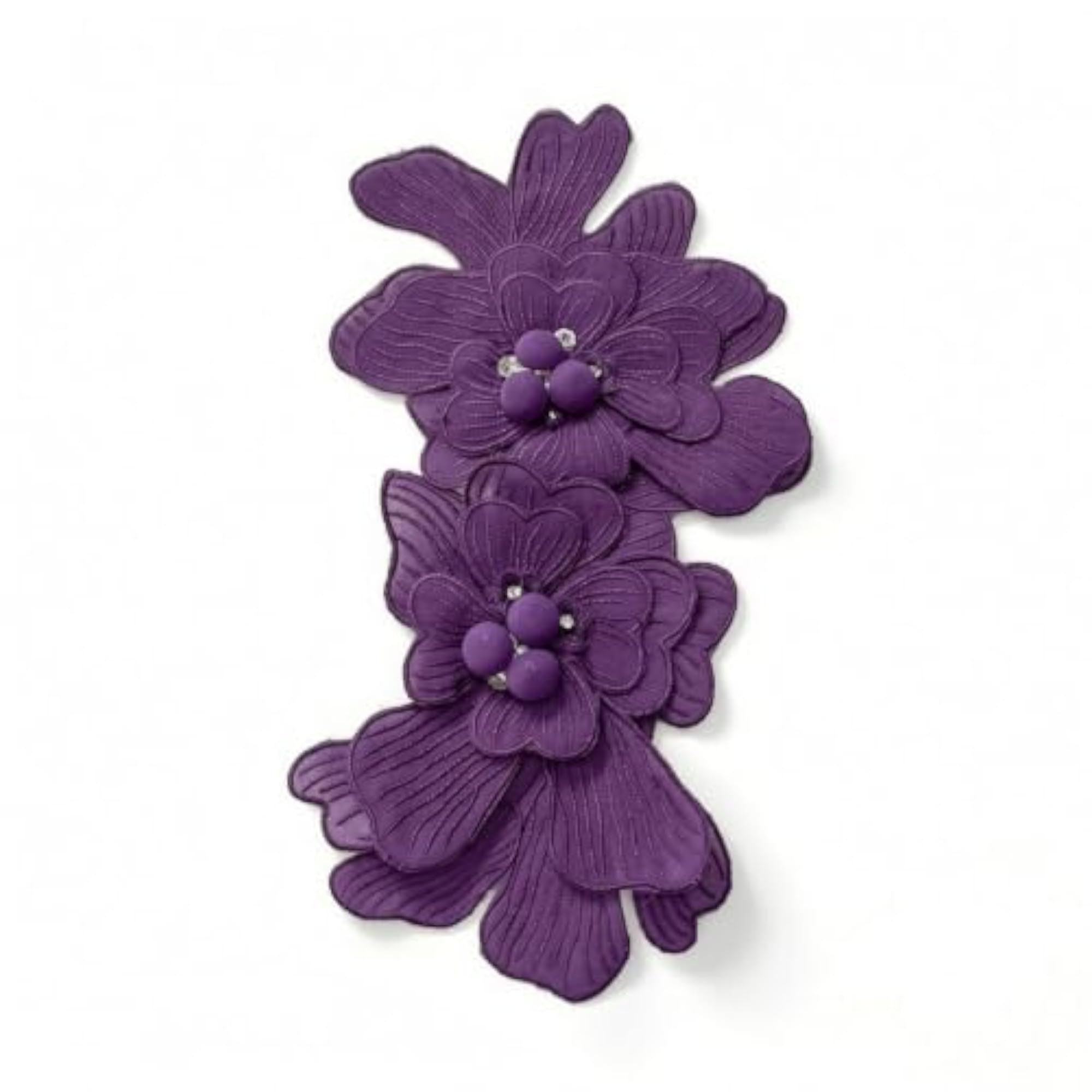 3D Floral Applique Beaded Brooch Pin, Decorative Craft