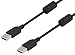 L-COM U2A00001-05M USB Cable, w/Ferrite, USB Type A Plug, USB Type A Plug, 500 mm, 1.64 ft, USB 2.0, Black