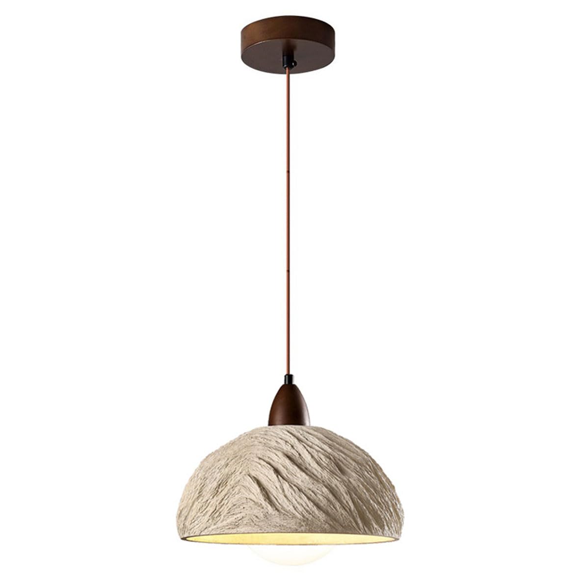 Suspension en ciment et bois L, plafonnier vintage chic pour îlot cuisine