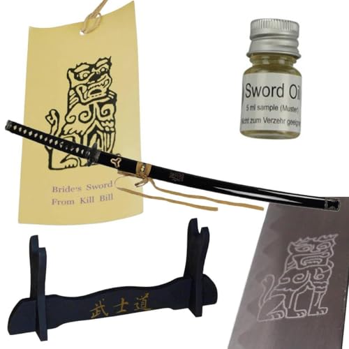 Kill Bill Samuraischwert Katana Metall Klinge Schwert der Braut mit Schwertständer und Zubehör