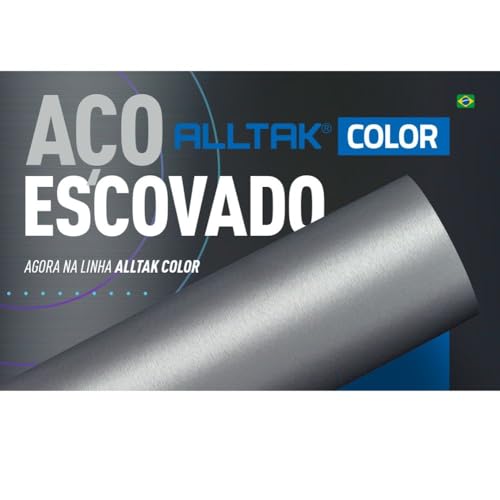 Alltak, Vinil Adesivo Envelopamento Aço Escovado Inox 1mx50cm Alltak