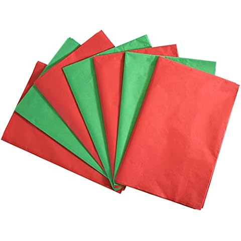 Bobobag 100 Sheets 20"X14" Red and Green Tissue Paper Bulk for Gift Bags,Gift Wrapping Arts Craft Party Favor Christmas Decoration Cover