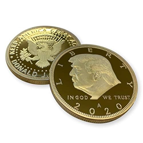 Image of Donald Trump Gold Coin 2020 with Certificate of Authenticity, Again President Coin, Trump Coin Collectors, 24kt Gold Plated, 40mm x 3mm