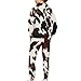 YECARYPOD 2PCS Brown Cow Print Jogger Outfits Set Youth Fashion Tracksuit Long Sleeve Pullover Sweatshirt Sweatpants Fall Trendy Sweatsuit Outfits for Girls