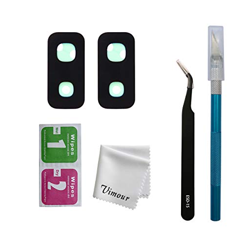 Vimour 2 Pieces OEM Rear Camera Glass Lens Replacement for Samsung Galaxy S9+ Plus (All Carriers) with Pre-Installed Adhesive and Repair Toolkit