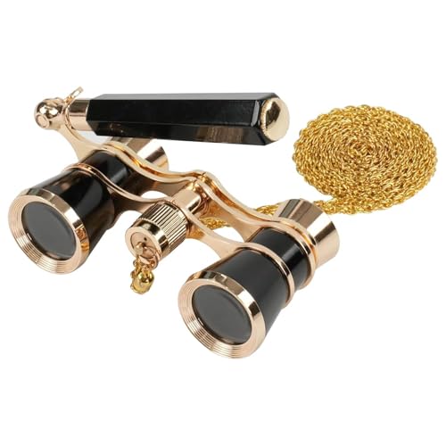 Laikoutd Telescopio De Visualización Teatro Agarre Regulable Collar Dorado Correa Compactos Accesorio para Eventos Culturales Gafas Ópera Estilo Retro con