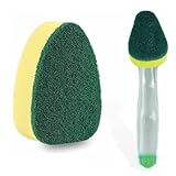Zale Yardley Varita para fregar platos, estropajo de limpieza reutilizable, esponjas de limpieza de cocina del hogar, limpiador de lavavajillas, esponja con mango de recambio líquido