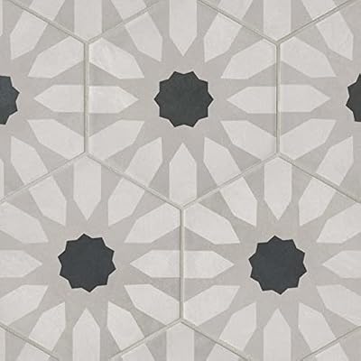 Bedrosians Allora Hexagon Matte Porcelain Tile 8.5" x 10", Fiore (29-Pack, 12.67 SF)
