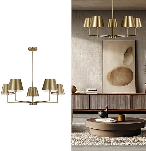 Scott Living 1-Light Frasar Modern Wall Sconce in Brushed Nickel Finish with Brushed Nickel Shade DJW1121BS, Vanity Light for Bathroom Decor, Bathroom Lighting Fixture Over Mirror for Home Improvement