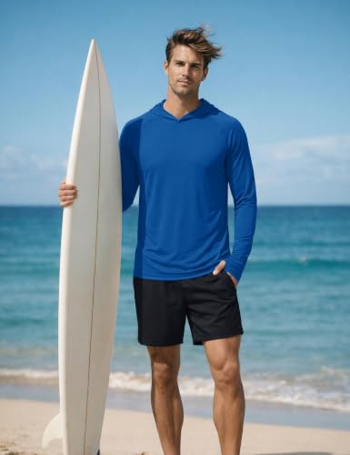 Image of KEFITEVD Men's Sun Hoodie Long Sleeve Fishing UPF 50+ SPF Quick Dry Shirts