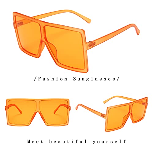 Dollger Square Oversized Sunglasses for Women Men Fashion Big Black 70s Flat Top Sunglasses Shades4