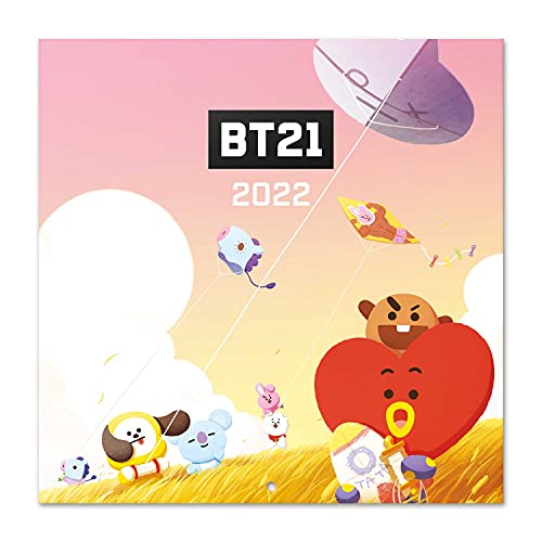 Grupo Erik Calendario BT21 2022 incluye póster de regalo - Calendario 2022 pared │ Calendario anual 2022 pared - Calendario mensual - Producto con licencia oficial