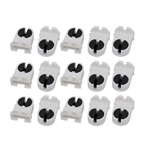sourcing map 15Pcs AC 500V 2A G5 F288L T5 G5 Base Portalámparas Toma de Luz Fluorescente Blanca