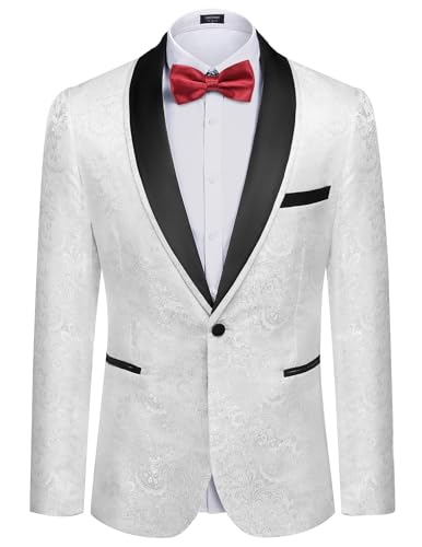 Veste de smoking floral blanc pour un mariage ou un bal réussi