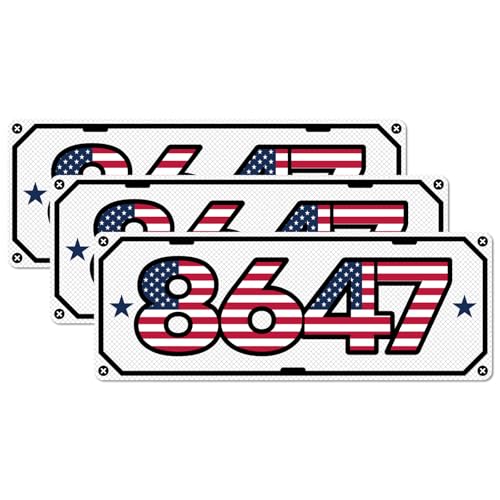 Image of 3pcs 8647 President Car Magnets, American Flag Bumper Stickers Campaign Magnetic Decal Political Bumper Stickers for Cars, Trucks & Vehicles (Style D)
