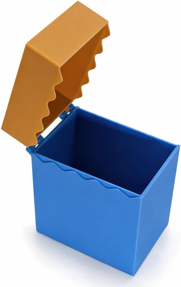 Trading Card Deck Box (60+ Sleeved Cards) for Trading Card Game Storage and Protection, Multiple Colors (Gold Lid/Blue Box) image 2