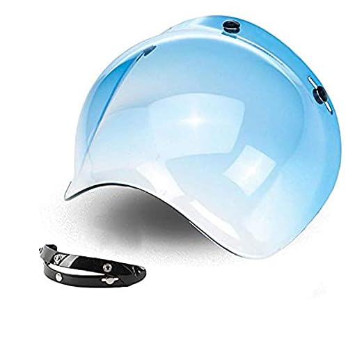 Visera Bubble 3 botones abatible azul celeste universal para casco jet compatible con cascos Biltwell Bell DMD Bandit AFX Nolan AGV