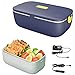 KUMADAI Elektryczna skrzynka na lunch, Lunch Box elektryczny 3 w 1 pudełko izolowane na gorące posiłki, komora na lunch przenośna ze stali nierdzewnej, fioletowy
