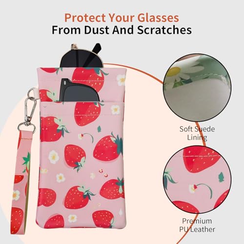 Image of Double Eyeglass Case Soft Dual Glasses Case for Women Men Travel Squeeze Top Sunglasses Cases Eyeglasses Pouch
