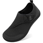 Mens Orthopedic Wide Fit Barefoot Walking Shoes Zero Drop Breathable Trainers UK Black Size 9 Wide
