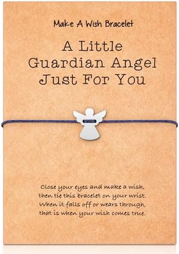 Guardian Angel Bracelet Silver Handmade Lucky Charm Bracelet with...
