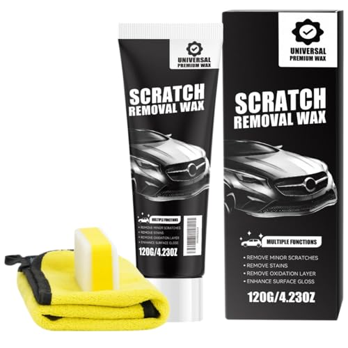 車 傷消し 深キズも整える車用修復ワックス【2026新型】コンパウンド キズ消し 120g カースクラッチリムーバー 擦り傷修復 車の傷消し ワックス 深い傷用の車のスクラッチリムーバー 車の塗装修理 簡単施工 タオル付き クリーニングスポンジ付き 自動車 ボディペイント 愛車ケア用品 多目的 全車種対応 初心者 メンテナンス (120g*1)