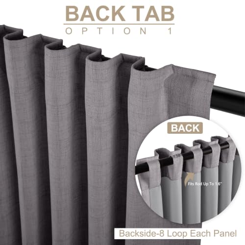 Image of Faux Linen Total Blackout Curtains for Bedroom 80 Inches Long, Darkgray