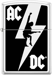 Amazon.com: AC/DC Zippo Lighters (White Matte - Rocker Lightning Bolt ...