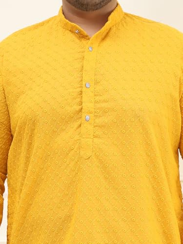 Image of SOJANYA Plus (Since 1958) Men's Silk Blend Embroidered Only Long Kurta