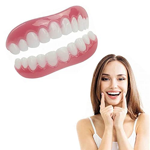 WAOBE Instant Smile Comfort - Dientes cosméticos de Chapa para mandíbula Superior e Inferior Sombra Natural y Ajuste cómodo para Hombres y Mujeres