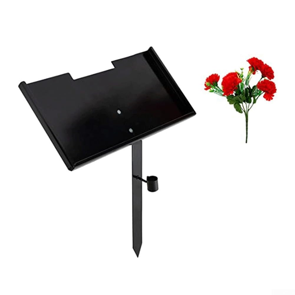 Minhe Iron Grave Marker Stand for Human and Pet Memorials, 12x6 Inch Metal Holder with Screws