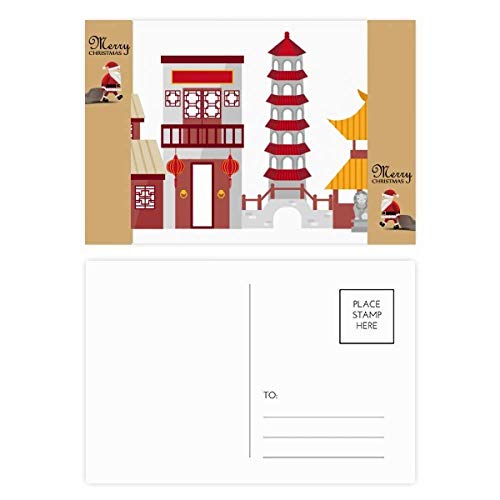 Carte postale Père Noël chinois pour correspondances festives et vœux créatifs de fin d'année