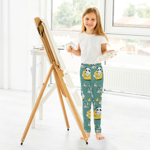 ALAZA Girls' Leggings Children's Yoga Pants Skinny Printed Dance Panda Bathing Comfortable 4T4
