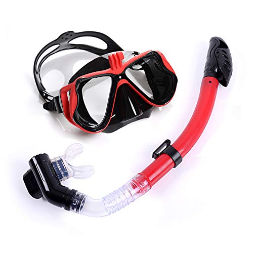 FOCUSSEXY Snorkel Set for Women and Men, Anti-Fog Tempered Glass Snorkel Goggles