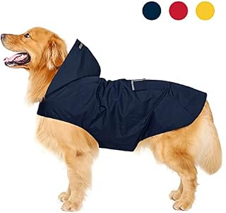 Zellar Dog Raincoat with Hood, Collar Hole, 100% Waterproof Ultra-Light Breathable Rainwear Rain Jacket with Safe Reflective Strips for Medium to Large Dog, Pink, 5XL