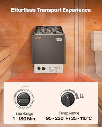 Image of VEVOR Sauna Heater, 2KW AC 120V Electric Sauna Stove, Dry Steam Bath Saunas Stove with Pre-Drilled Bracket, Fit 52.9 to 88.2 CU.FT Saunas Rooms, Steam Bath Stoves for Home, Commercial, Leisure Venues
