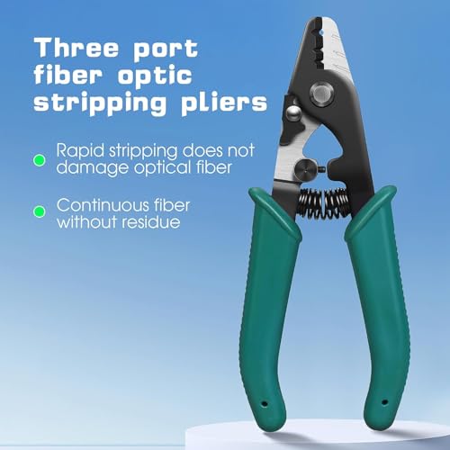 Image of Corslet High Precision Optical Fiber Stripper 125mm-3mm Outer Coating Stripping Three-Port Optical Fiber Stripping Pliers