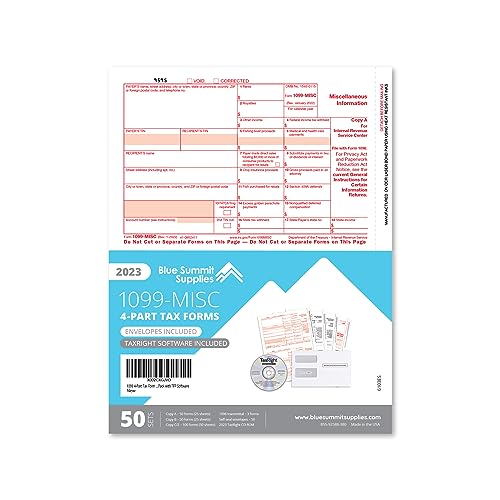 image for Blue Summit Supplies 2023 1099 MISC Forms with TaxRight Software (Form