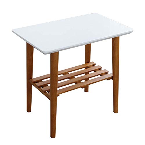 Wooden 2-Tier Side Table Bedroom Bedside Table Living Room Sofa Square