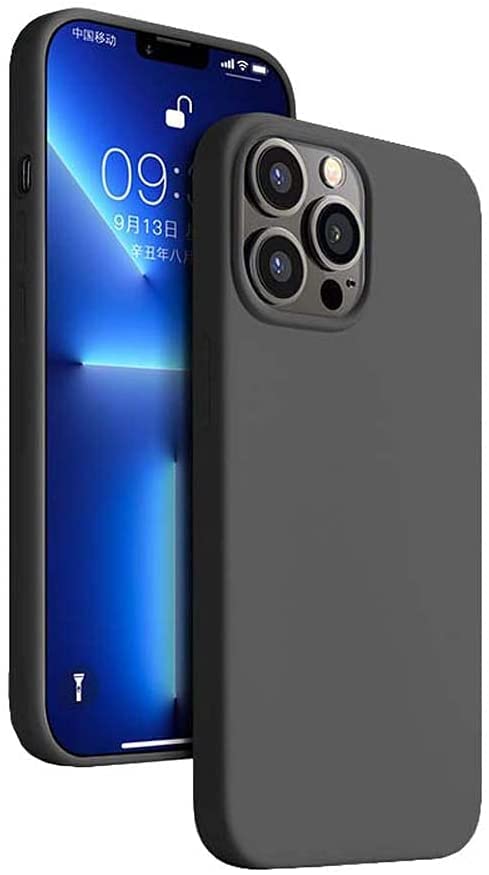 Coque Apple iPhone 13 Pro silicone liquide noir finition premium mat