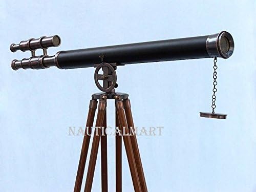 Nauticalmart Floor Standing Antique Copper with Leather Griffith Astro Telescope 65"