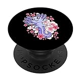 Axolotl Kirchblüten Paradies Sakura Kawaii PopSockets mit austauschbarem PopGrip
