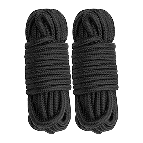 Cosymate Lot de 2 cordes de reliure en coton doux - Pour tous usages - 8 mm de diamètre - 5 m de long - Noir Cover