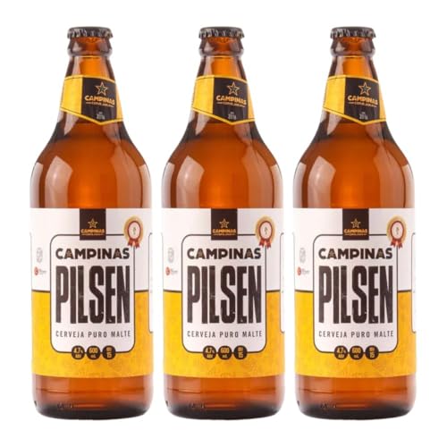 Kit 3x Cervejas Nacional Artesanal Campinas Pilsen 600ml
