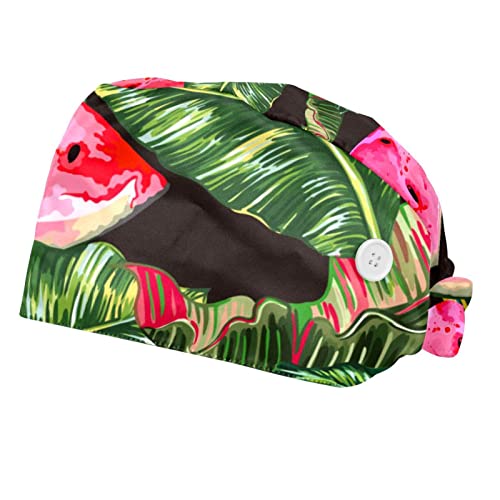 Chapeaux de travail contre la chaleur : casquette motif feuilles de pastèque x2