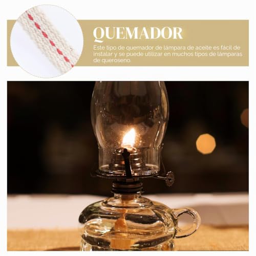 Miniatura 7 de Amosfun Quemador De Lámpara De Aceite Vintage Con Mecha Kit De Reemplazo Para Lámparas De Queroseno Soporte De Chimenea 7.87x2.95x4.33 Pulgadas 2 Piezas